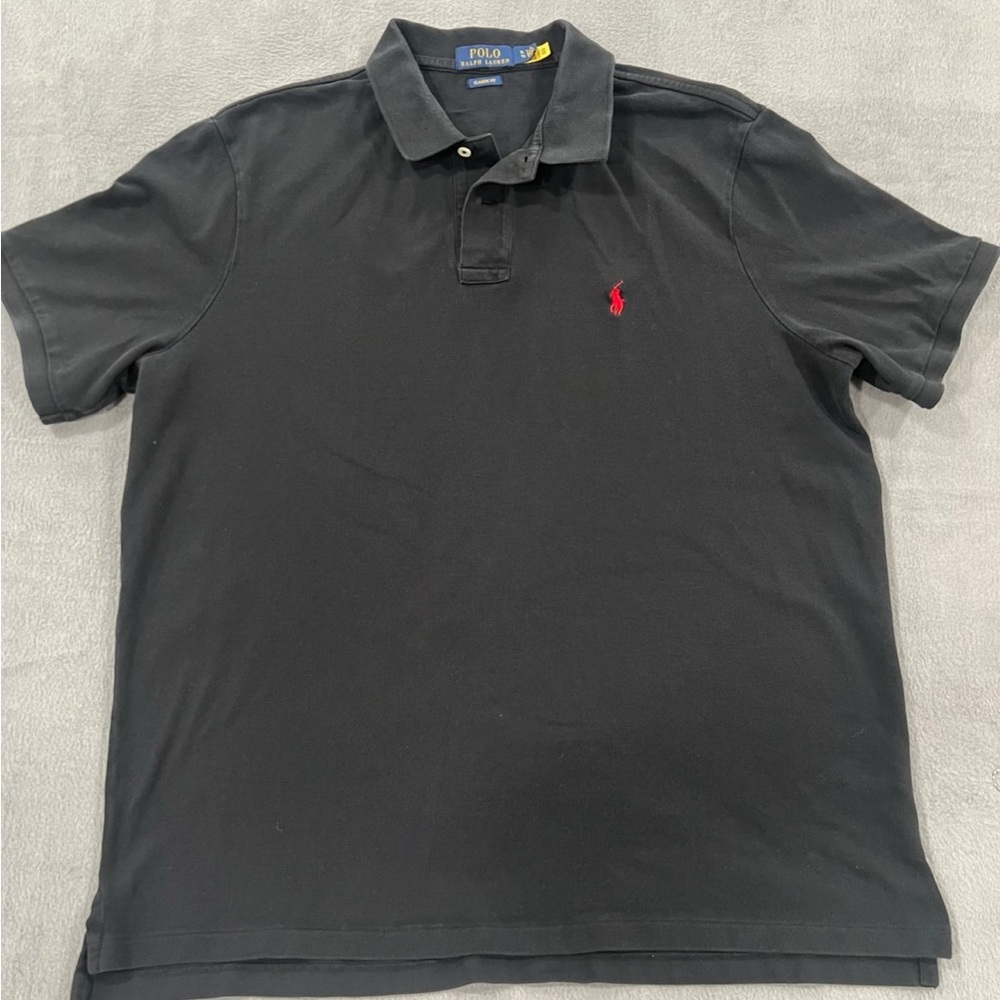Vintage Polo Ralph Lauren Custom Fit Cotton Polo Shirt Mens L Black